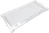 A clear plastic refrigerator drawer cover is shown on a white background. Produktbild-Vorschau