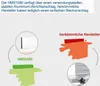 Diagram comparing the HMS1080's aluminum fence to a simpler sheet metal fence used by other manufacturers. Produktbild-Vorschau
