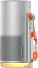 A close-up side view of a silver and white portable speaker with an orange lanyard and controls. Náhľad obrázku produktu