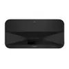 A black projector is shown from the front on a white background. Voir les images du produit