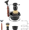 4Pcs Rasierset Manuelles Rasiermesser Edelstahl Ständer Produktbild-Vorschau 1