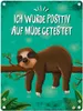 Metallschild mit Faultier auf Baum Motiv und Spruch: Ich Produktbild-Vorschau 1