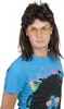 Parrucca mullet marrone Bad Taste Larry anni '80 per uomo Anteprima dell’immagine prodotto 6