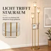 HOMCOM Stehlampe Wohnzimmer mit Regal, Glasschirmen, für Produktbild-Vorschau 5
