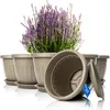 BigDean 6x Blumentopf mit Untersetzer rund ø40xH31 cm Produktbild-Vorschau 1