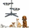 Ciotola doppia regolabile in altezza per cani Grigio, Anteprima dell’immagine prodotto 1