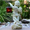 Grabengel mit Laterne 38cm Grablicht Grab-Schmuck Grablampe Produktbild-Vorschau 3