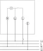 A wiring diagram showing electrical connections for a light fixture with a motion sensor. Podgląd zdjęcia produktu