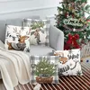 Set di 4 cuscini natalizi con renne 45x45cm bianco grigio Anteprima dell’immagine prodotto 3