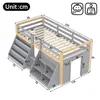 Flieks kinderbed, hoogslaper, 90x200 cm, met 2 planken, Productafbeelding-voorbeeld 7