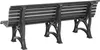 A dark gray park bench is shown from the back, isolated on a white background. Produktbild-Vorschau