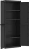 vidaXL Armadio da giardino nero 65x37x165 cm PP Anteprima dell’immagine prodotto 15