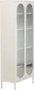 A tall, narrow, beige cabinet with two glass doors. Voir les images du produit