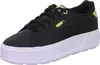 A black Puma sneaker with a white platform sole and gold accents. Náhled obrázku produktu