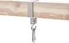 A close-up shot of a metal hook attached to a wooden beam, likely for a swing set. Produktbild-Vorschau