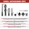 A collection of different drain cleaning attachments and their descriptions. Produktbild-Vorschau