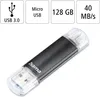 Hama USB-Stick Laeta Twin, USB 3.0, 128GB, Schwarz Produktbild-Vorschau 2