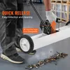 A person is using a magnetic sweeper on a concrete floor, collecting metal debris. Produktbild-Vorschau