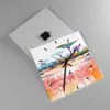 Wanduhr - Quadrat - Glasuhr - Aquarell Savanne Bäume - Produktbild-Vorschau 2