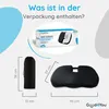 An infographic showing the contents of a product package, including dimensions and a product box. Produktbild-Vorschau