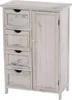 A white wooden cabinet with drawers and a door, shown against a white background. Náhled obrázku produktu