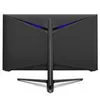 The back of a black gaming monitor with blue accents on a black background. Produktbild-Vorschau