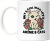 Just A Girl Who Loves Anime & Cats Tasse Weiß für Anime Produktbild-Vorschau 1