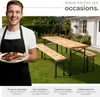 Ensemble table et bancs SISSI 3 pièces pliables - marron Voir les images du produit 4