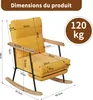 UnboxG Schaukelstuhl Gelb aus Baumwoll-Leinen – Bequemer Produktbild-Vorschau 6