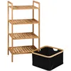 KESPER Badregal aus Bambus mit Korb – - – 44 x 33 x 93 cm – Produktbild-Vorschau 1