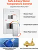 A diagram illustrating the features of a shower faucet system, with labels pointing to different components and functions. Anteprima dell’immagine prodotto