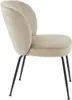 6er Set Stühle aus Velours und Metall - Farbe beige - Produktbild-Vorschau 4