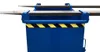 A close-up view of a blue industrial container with yellow and black hazard stripes. Produktbild-Vorschau