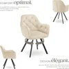 Fauteuil pivotant en velours Lucia, rembourré - crème, par Voir les images du produit 3