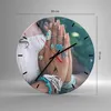 Wanduhr - Rund - Glasuhr - Hände Schmuck Boho - 30x30cm - Produktbild-Vorschau 3