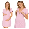 Stillnachthemd mit Knöpfen Nachtkleid Geburtskleid Produktbild-Vorschau 1