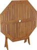 A folded wooden octagonal garden table with a hole in the center for an umbrella. Náhled obrázku produktu