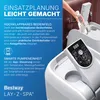 A person is adding water to a spa, with a control panel visible. Produktbild-Vorschau