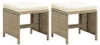 vidaXL Gartenhocker 2 Stk. mit Sitzkissen Poly Rattan Beige Produktbild-Vorschau 7