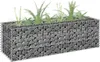 A rectangular gabion planter filled with stones and planted with various green plants. Náhľad obrázku produktu