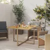 vidaXL Gartentisch Beige 109x107x74 cm Poly Rattan & Anteprima dell’immagine prodotto 3