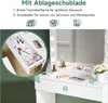 Toaletní stolek SONNI bílý s taburetem a osvětlením Náhled obrázku produktu 4