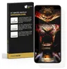 A product box for a screen protector with instructions and a smartphone displaying a graphic. Produktbild-Vorschau