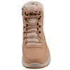 A front view of a pair of brown Skechers women's boots with faux fur lining. Voir les images du produit