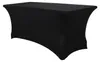 A black rectangular table covered with a fitted tablecloth. Produktbild-Vorschau