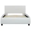 vidaXL Cadre de lit avec LED Blanc Similicuir 100x200 cm Voir les images du produit 4