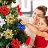 Weihnachtsstern, künstliche Blumen, Dekoration, 14 cm, Produktbild-Vorschau 2