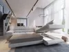 A modern living room with a sectional sofa that has a pull-out bed feature. Produktbild-Vorschau
