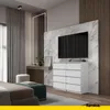 A bedroom scene with a dresser, TV, mirror, and bed. Anteprima dell’immagine prodotto