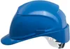 A blue safety helmet is shown from the side against a white background. Produktbild-Vorschau
